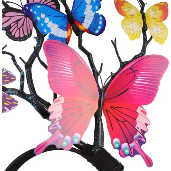 Butterfly Crown Headband | Monarch Fascinator Hat | Tea Party & Halloween - Picture 4 of 6